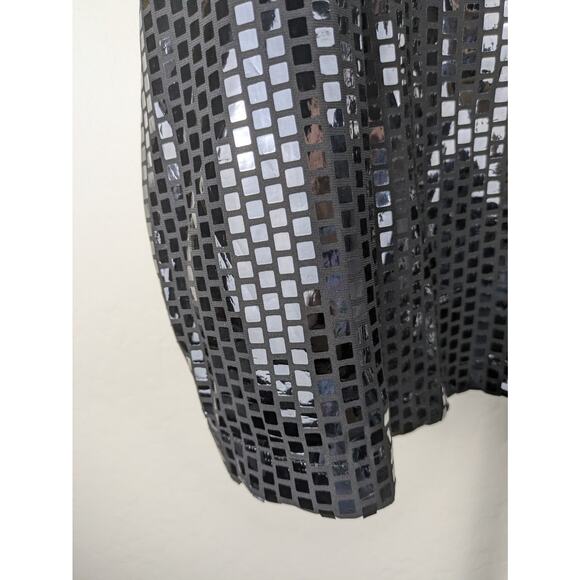Vintage Misook black full zip knit packet shiny square paillettes - Picture 5 of 5